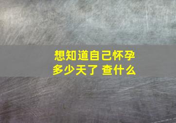 想知道自己怀孕多少天了 查什么